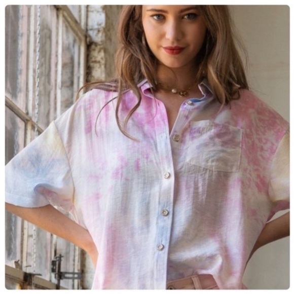 POL tie dye button down - Picture 2 of 6